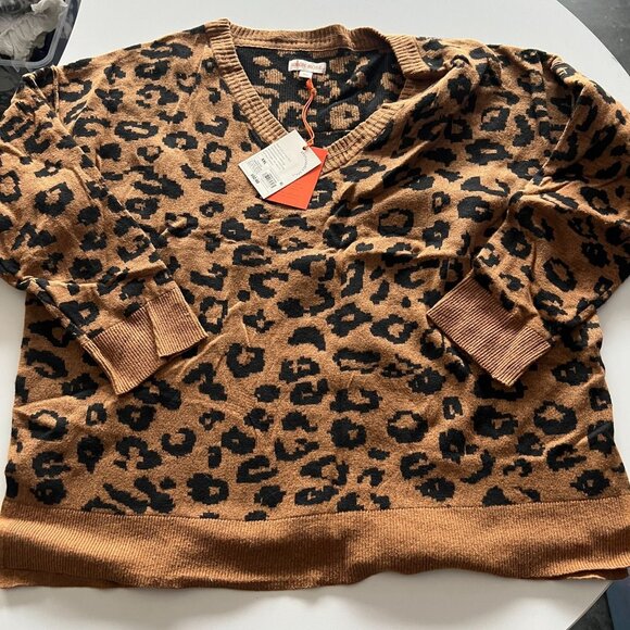 Knox Rose Women's V-Neck Pullover Sweater Camel Brown Size XXL - Picture 3 of 7